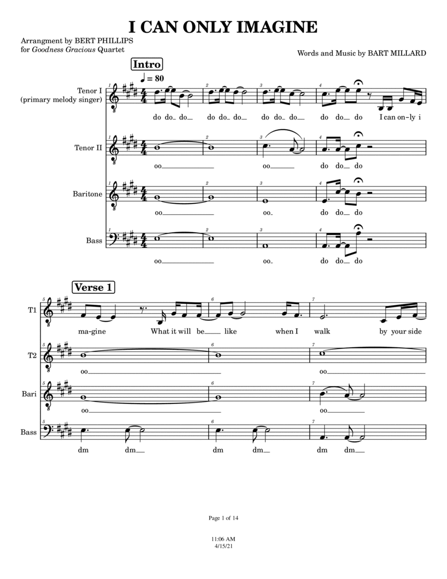 I Can Only Imagine (arr. Bert Phillips)