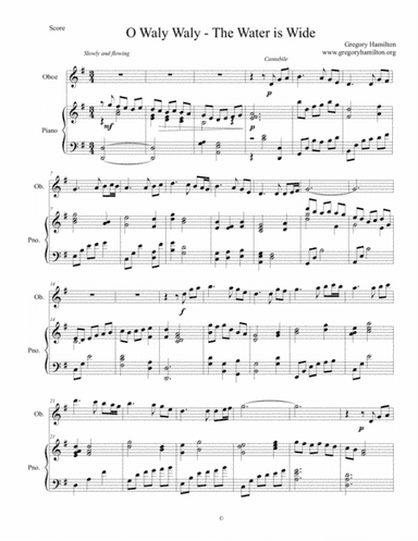 O Waly Waly - The Water is Wide for Piano and Oboe