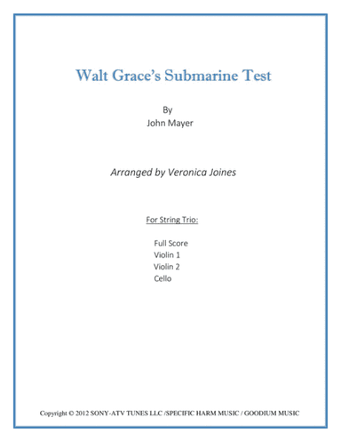 Walt Grace's Submarine Test January 1967 (arr. Veronica Joines)