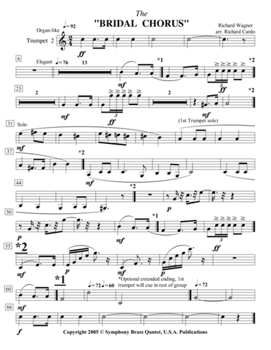 Wedding Collection: Professional Edition - 2. The "Bridal Chorus" (Trumpet 2) (arr. R.R.Cardo)