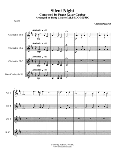 Silent Night for Clarinet Quartet (arr. Doug Clyde)