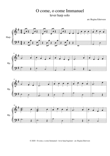 O come, o come Immanuel - lever harp beginner