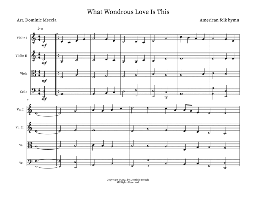 What Wondrous Love Is This (arr. Dominic Meccia)