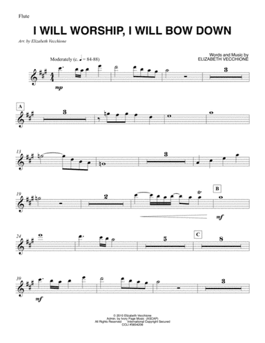 I Will Worship, I Will Bow Down, orchestral parts