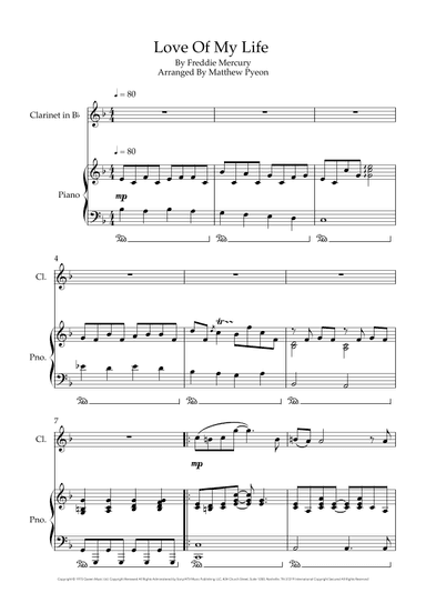 Love Of My Life (arr. Matthew pyeon)