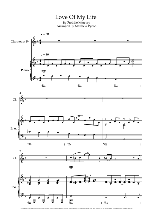 Love Of My Life (arr. Matthew pyeon)