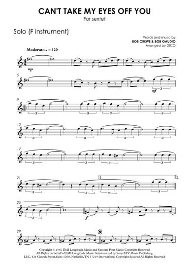 Can't Take My Eyes Off Of You (arr. Dico)