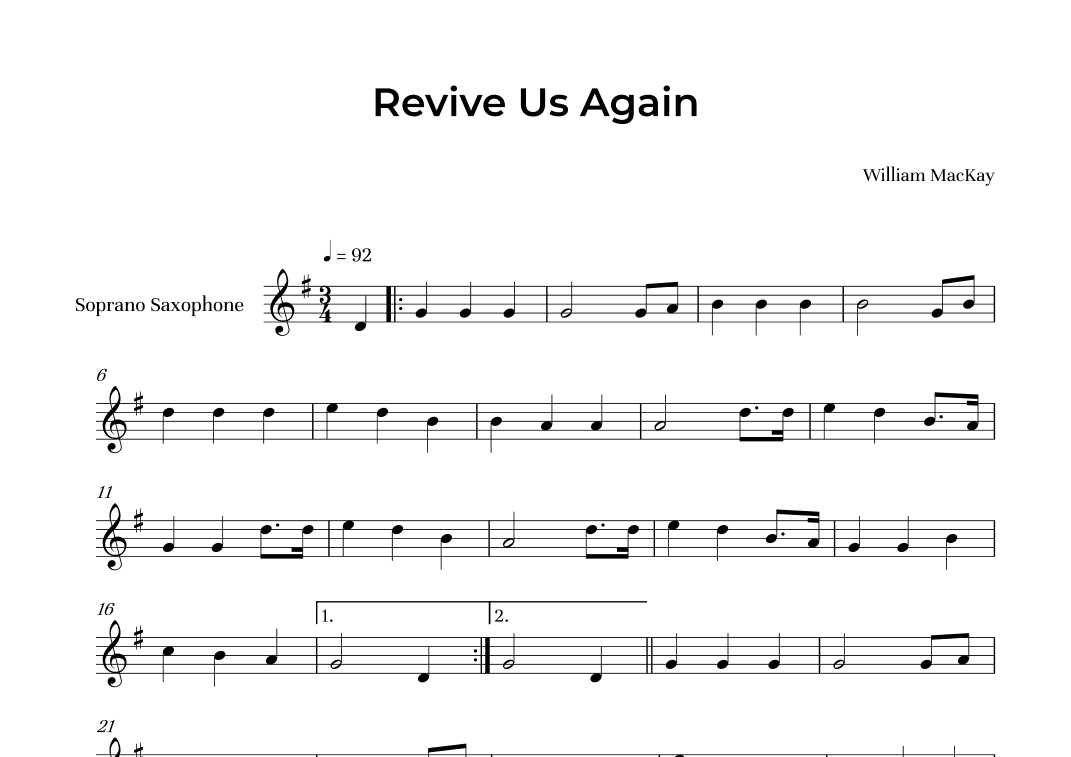 Revive Us Again (arr. Alliance Edition)
