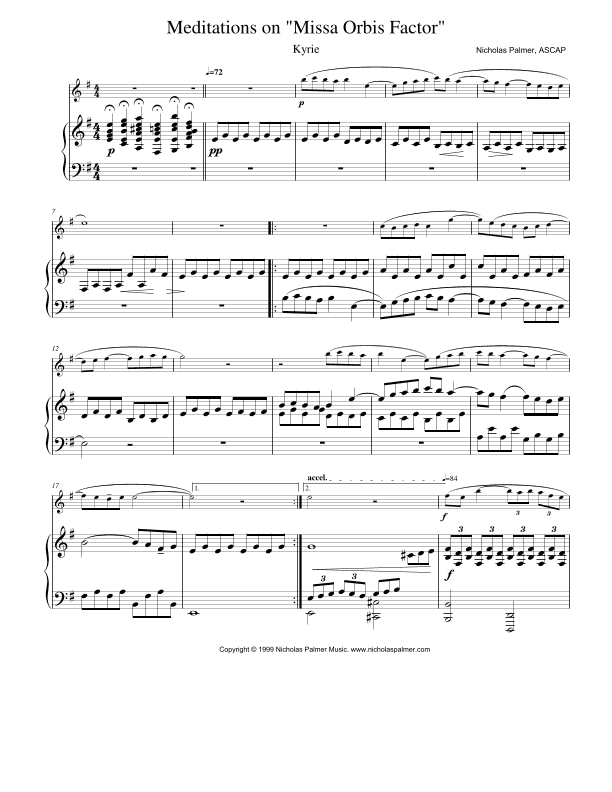 Meditations on Five Chants - Missa Orbis factor