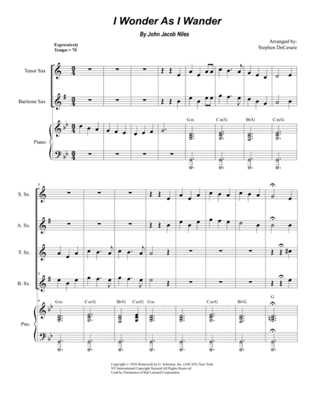 I Wonder As I Wander (arr. Stephen DeCesare)