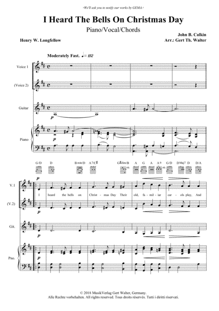 I Heard The Bells On Christmas Day (arr. Gert Th. Walter)