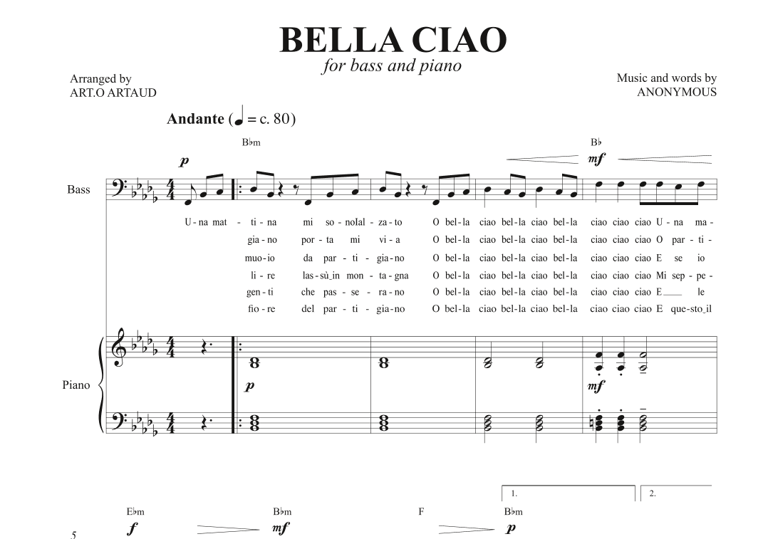 Bella Ciao (arr. Art.o Artaud)