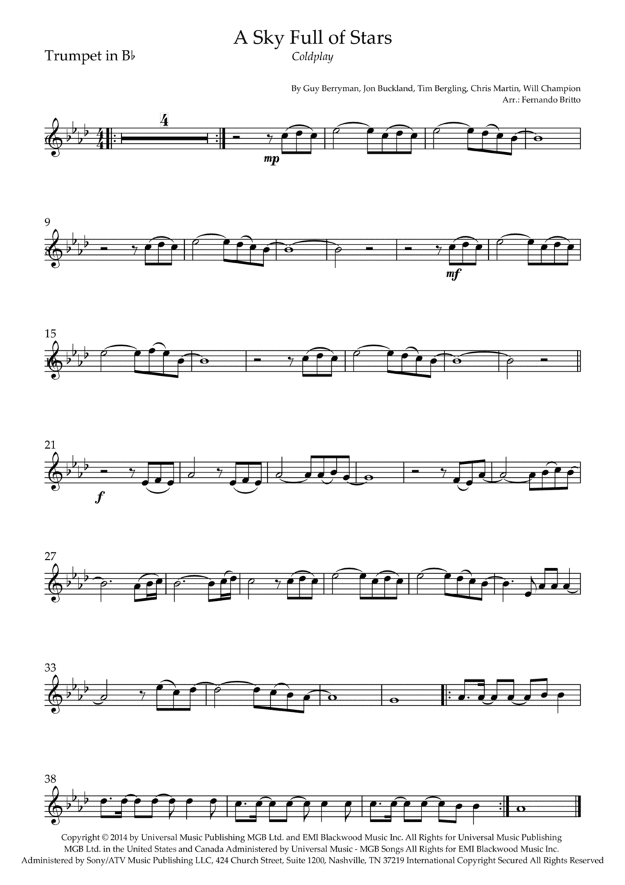 A Sky Full Of Stars (arr. Fernando Britto)