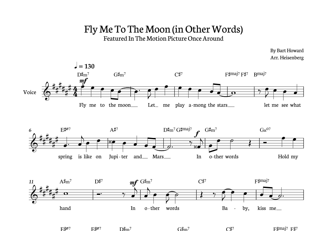 Fly Me To The Moon (in Other Words) (arr. Heisenberg)