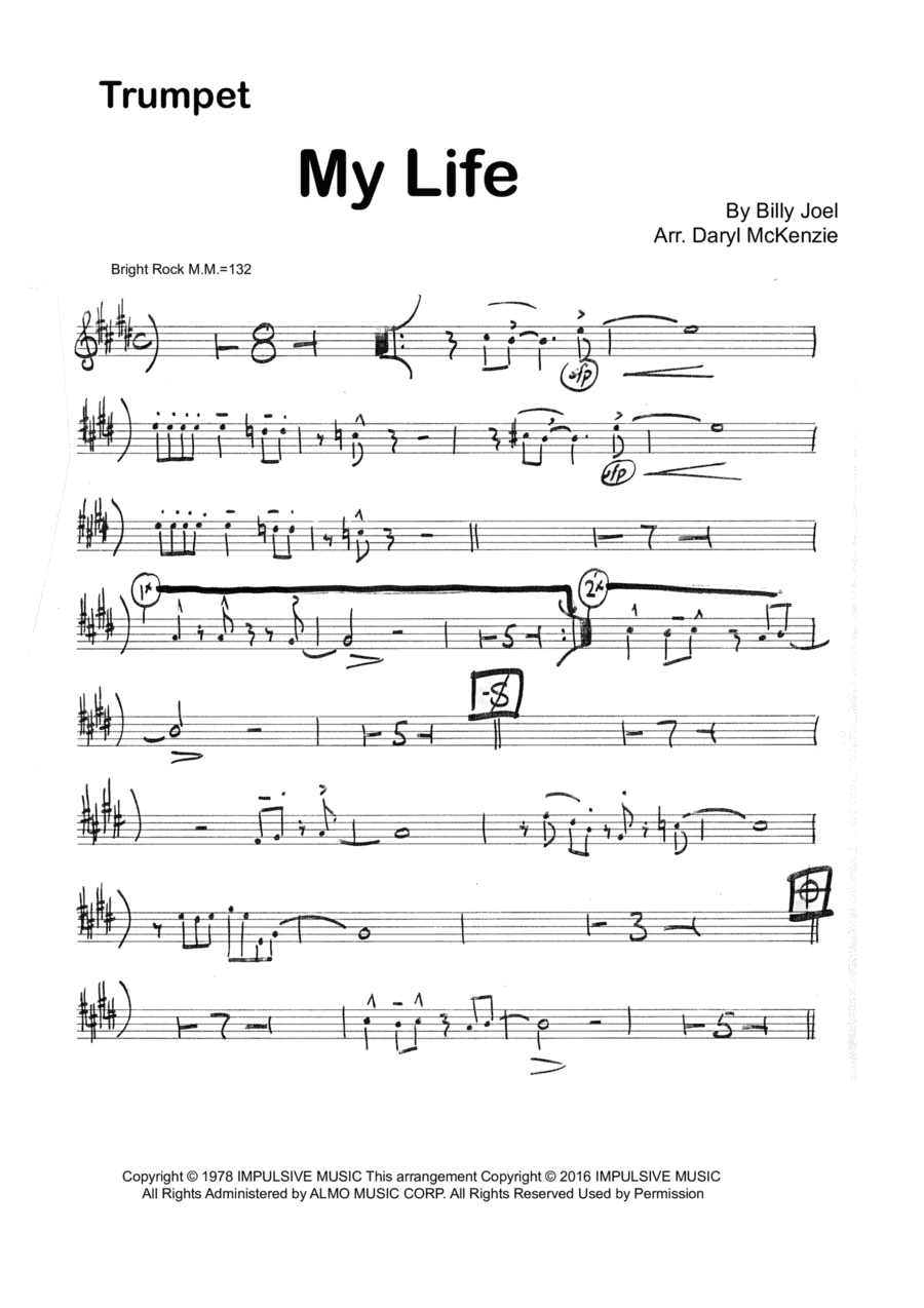 My Life (arr. Daryl McKenzie)