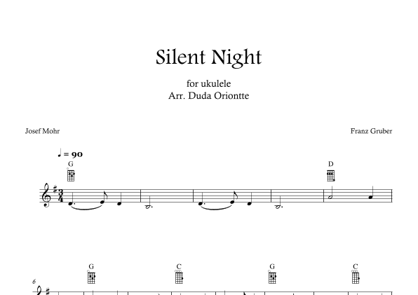 Silent Night (G major - TABS - no lyrics) (arr. Duda Oriontte)
