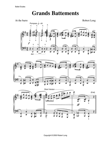 Grands Battements piano sheet music
