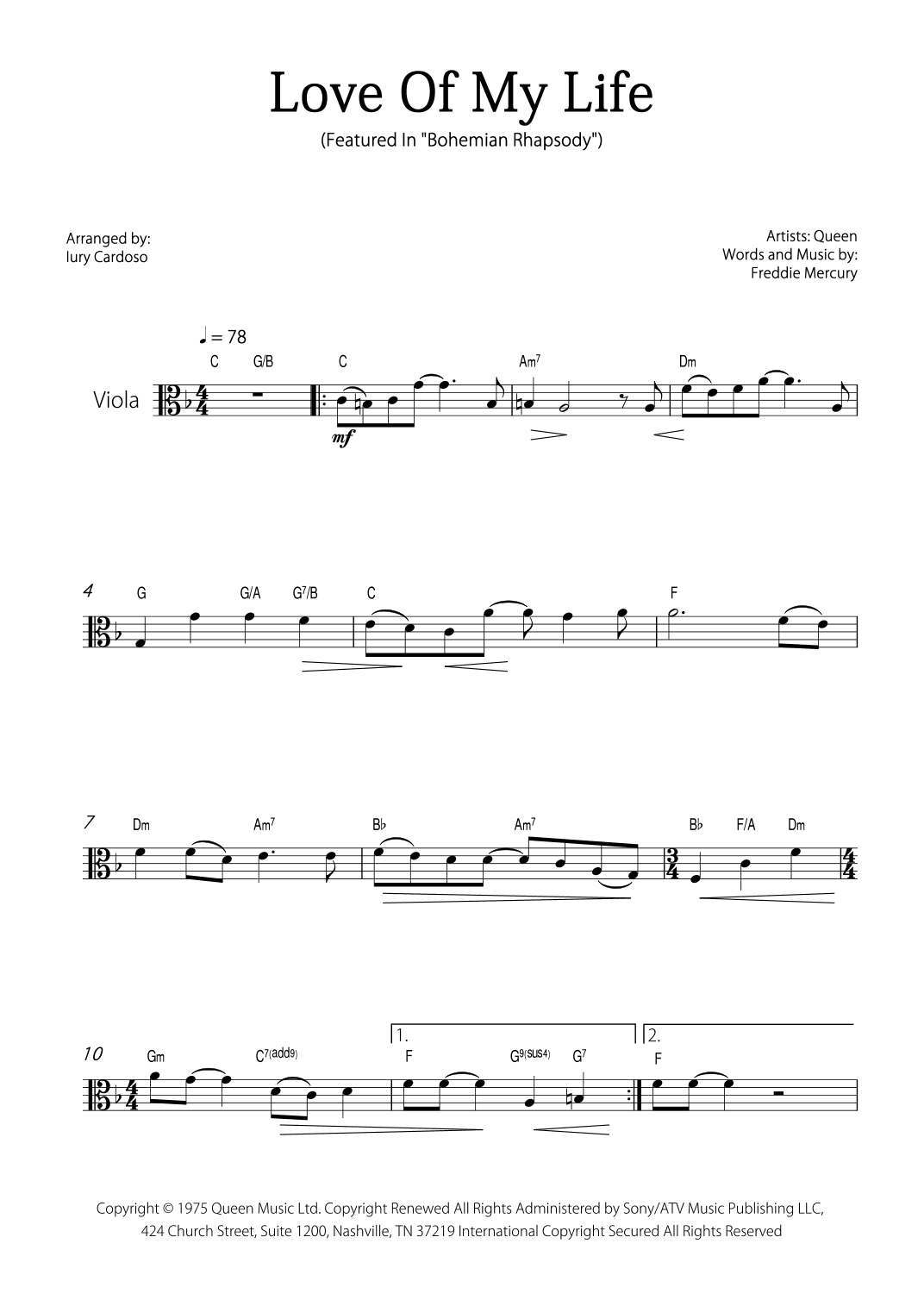 Love Of My Life (arr. Iury Cardoso)
