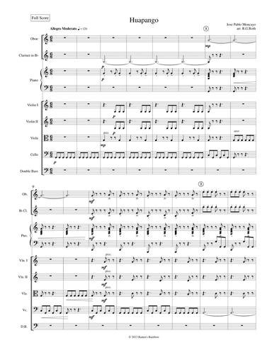 Moncayo Huapongo for Chamber Ensemble Score & Parts (arr. R G Roth)