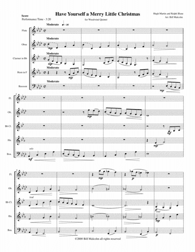 Have Yourself A Merry Little Christmas  from MEET ME IN ST. LOUIS (arr. Bill Malcolm)