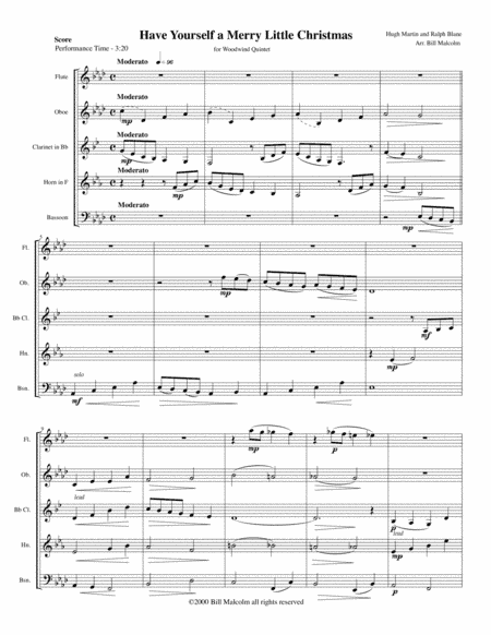 Have Yourself A Merry Little Christmas  from MEET ME IN ST. LOUIS (arr. Bill Malcolm)