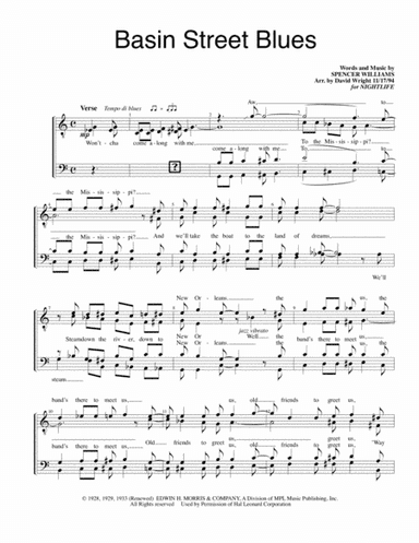 Basin Street Blues (arr. David Wright)