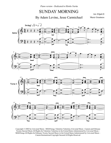 Sunday Morning (arr. Music Greatness)