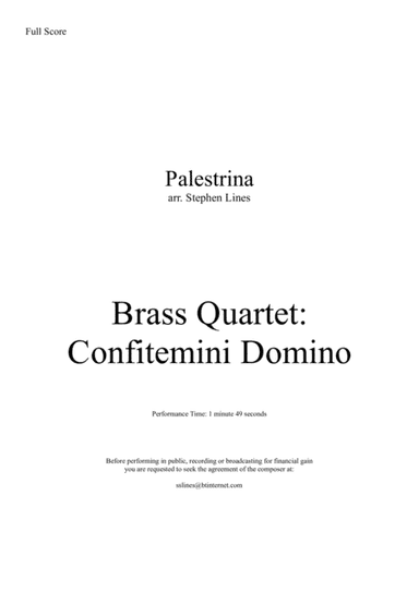 Confitemini Domino for Brass Quartet (arr. Stephen Lines)