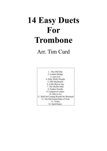 14 Easy Duets For Trombone (arr. Curd)