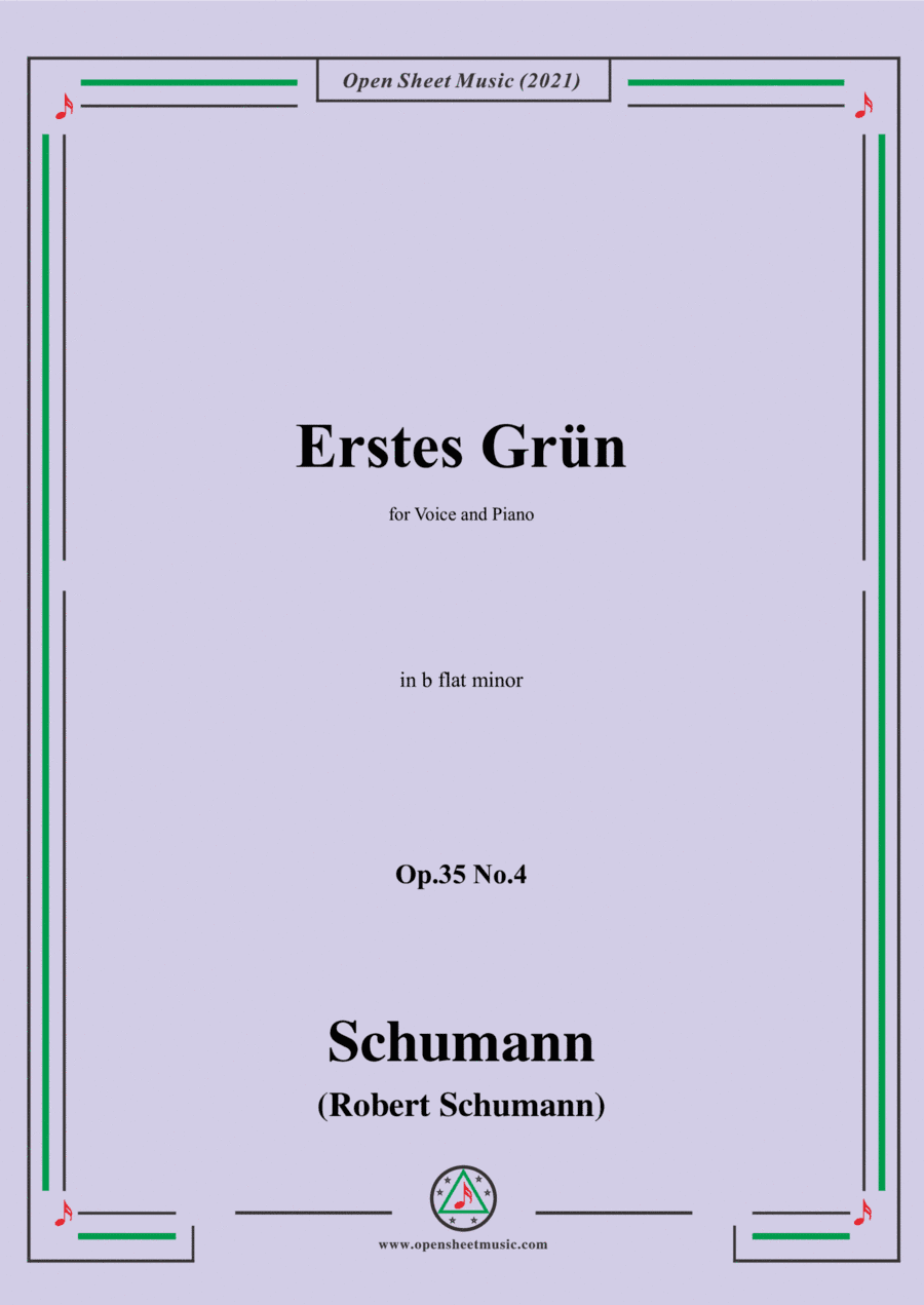 Schumann-Erstes Grun,Op.35 No.4 in b flat minor (arr. Open Cloud)
