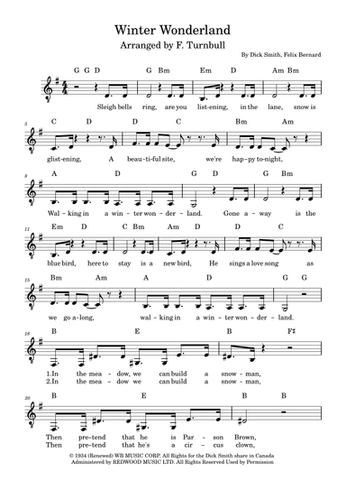 Winter Wonderland (arr. F. Turnbull)