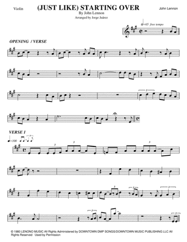 (just Like) Starting Over (arr. Jorge Juárez)