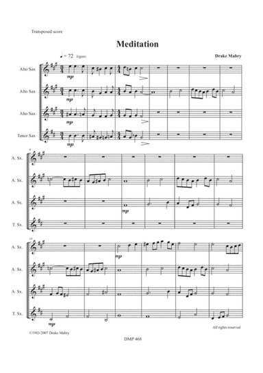 Meditation (3 altos & tenor saxophone)