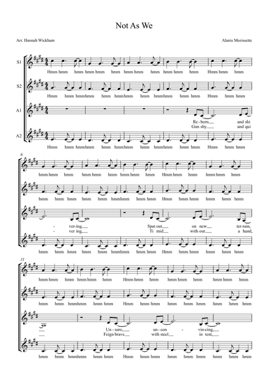 Not As We (arr. Hannah Wickham)