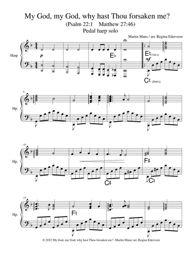 My God, my God, why hast Thou forsaken me? (Psalm 22/Matthew 27:46) - pedal harp solo