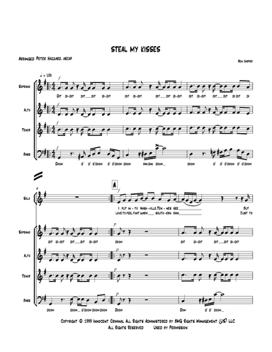 Steal My Kisses (arr. Peter Hazzard, ASCAP)