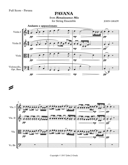 Pavane, from Renaissance Mix, for String Orchestra