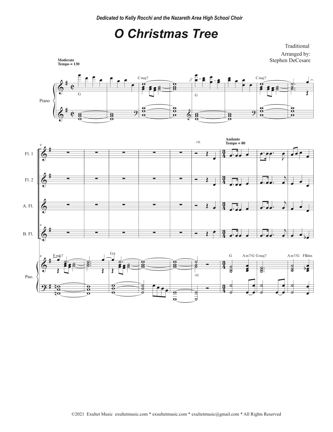 O Christmas Tree (Flute Choir and Piano) (arr. Stephen DeCesare)