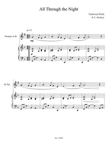 All Through the Night (Trumpet Solo with Piano Accompaniment) (arr. B. C. Dockery)