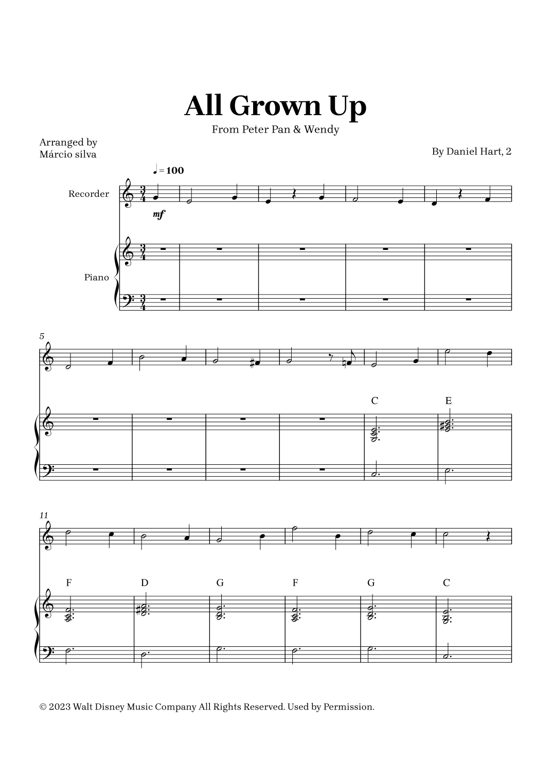 All Grown Up (arr. Márcio Silva)