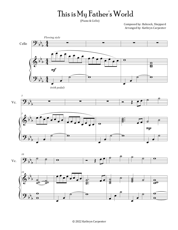 This is My Father's World (Piano and Cello) (arr. Kathryn Carpenter)
