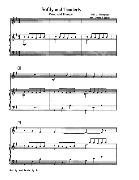 Softly and Tenderly for Piano & Trumpet (arr. Donna L. Jones)