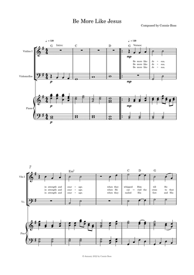 Be More Like Jesus - (Lent/Good Friday) strings duet and piano