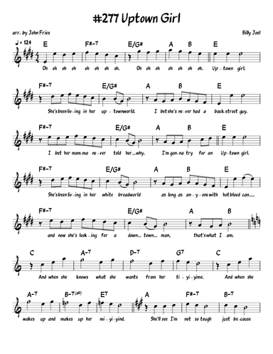 Uptown Girl (arr. John Fries)