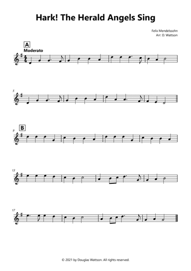Hark The Herald Angels Sing (arr. Douglas Wattson)