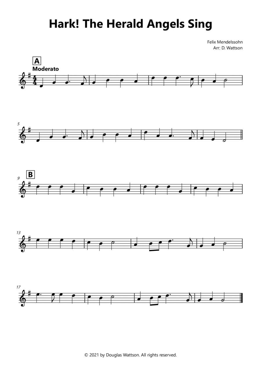 Hark The Herald Angels Sing (arr. Douglas Wattson)