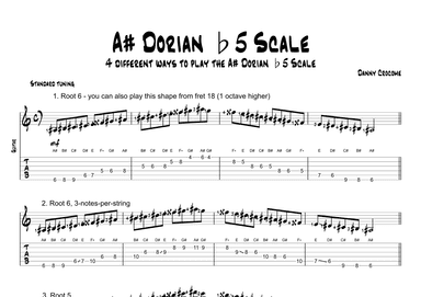A# Dorian b5 Scale (4 Ways to Play)