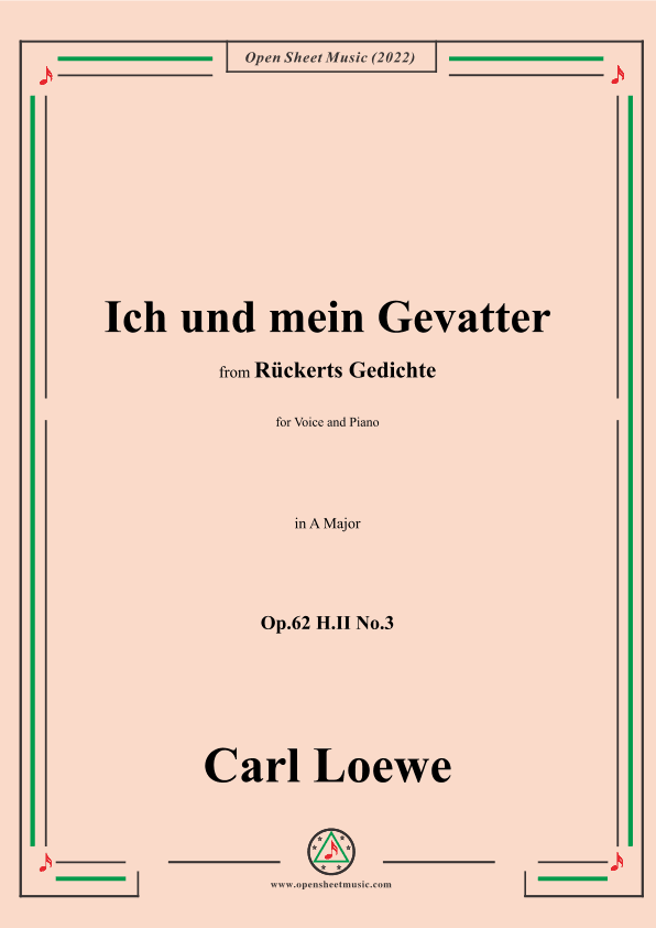 Loewe-Ich und mein Gevatter,Op.62 H.II No.3,in A Major (arr. OSM Press)