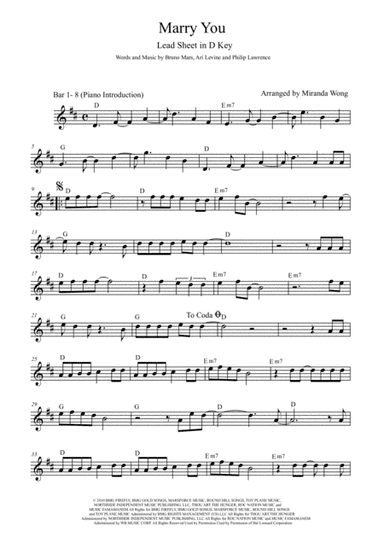 Marry You (arr. Miranda Wong)