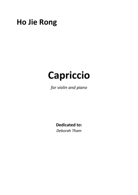 Capriccio (for violin and piano)
